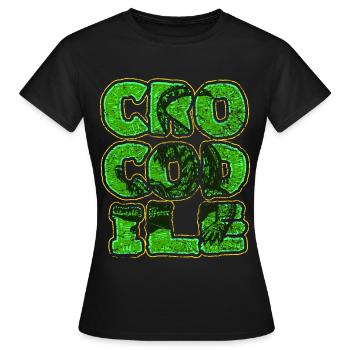 Krokodil Aligator Raubtier Reptilien Geschenk - Frauen T-Shirt - Schwarz - Vorne - AI Model Female 172 dark (172cm)