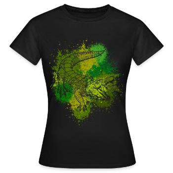 Krokodil Aligator Raubtier Reptilien Geschenk - Frauen T-Shirt - Schwarz - Vorne - AI Model Female 172 dark (172cm)