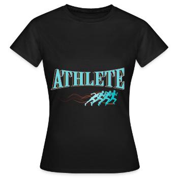 Athlète de gymnastique sport course à pied course à pied - T-shirt Femme - noir - Devant - AI Model Female 172 dark (172cm)