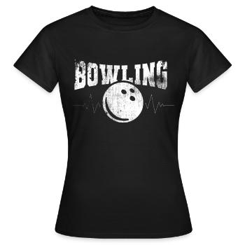 Bowling Kegeln Sport Kegel - Frauen T-Shirt - Schwarz - Vorne - AI Model Female 172 dark (172cm)