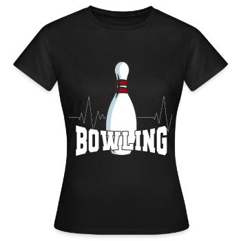 Bowling Kegeln Sport Kegel - Frauen T-Shirt - Schwarz - Vorne - AI Model Female 172 dark (172cm)