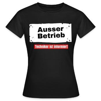 Ausser Betrieb - Frauen T-Shirt - Schwarz - Vorne - AI Model Female 172 dark (172cm)