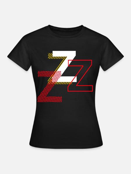 Alphabet Design Buchstabe Z - Frauen T-Shirt - Schwarz