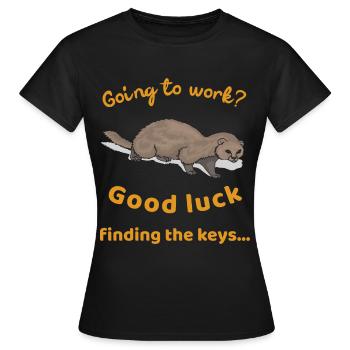 Furet drôle, furet mignon - T-shirt Femme - noir - Devant - AI Model Female 172 dark (172cm)