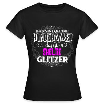 Sheltie glitter - Women's T-Shirt - black - Front - AI Model Female 172 dark (172cm)