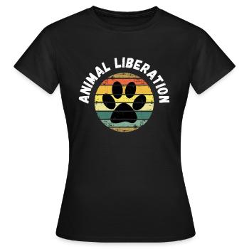 ANIMAL LIBERATION amoureux des animaux - T-shirt Femme - noir - Devant - AI Model Female 172 dark (172cm)