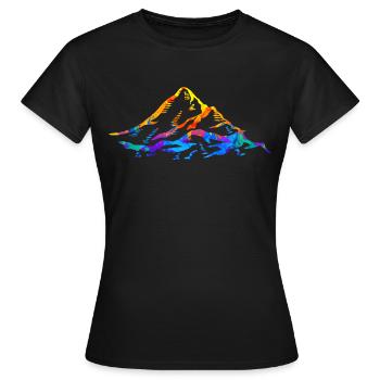 Berg Berge Alpen Geschenk - Frauen T-Shirt - Schwarz - Vorne - AI Model Female 172 dark (172cm)