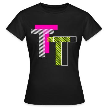 Letter T - Women's T-Shirt - black - Front - AI Model Female 172 dark (172cm)