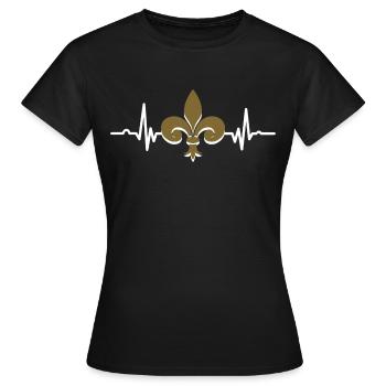 Fleur de Lis Lys Herzschlag - Frauen T-Shirt - Schwarz - Vorne - AI Model Female 172 dark (172cm)