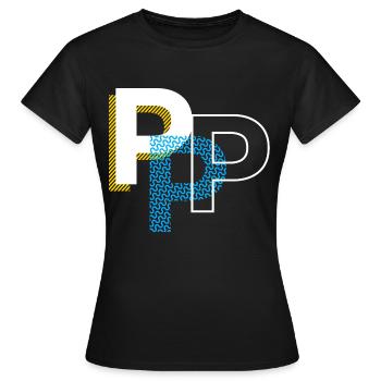 Anfangsbuchstabe P - Frauen T-Shirt - Schwarz - Vorne - AI Model Female 172 dark (172cm)