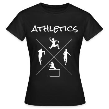Maillot de sport athlétique - T-shirt Femme - noir - Devant - AI Model Female 172 dark (172cm)