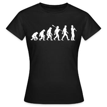 Evolution - Musiker - Klarinettist - Frauen T-Shirt - Schwarz - Vorne - AI Model Female 172 dark (172cm)