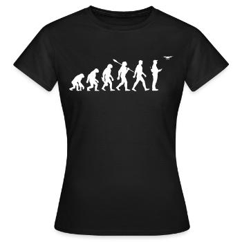 Evolution - Drohne - Drohnenpilot - Frauen T-Shirt - Schwarz - Vorne - AI Model Female 172 dark (172cm)