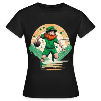 St. Patrick’s Day Shamrock Handball - T-shirt Femme - noir - Devant - AI Model Female 172 dark (172cm)
