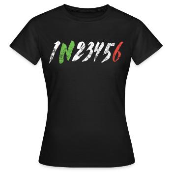 1N23456 Motorrad Gangschaltung - Adrenalin - Frauen T-Shirt - Schwarz - Vorne - AI Model Female 172 dark (172cm)