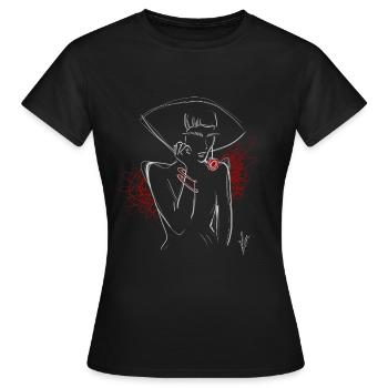 Lady red - Frauen T-Shirt - Schwarz - Vorne - AI Model Female 172 dark (172cm)