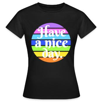 Bonne journée - T-shirt Femme - noir - Devant - AI Model Female 172 dark (172cm)