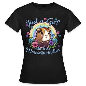 Girl loves Meerschweinchen zuckersüß Hamster - Frauen T-Shirt - Schwarz - Vorne - AI Model Female 172 dark (172cm)