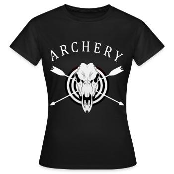 Bogenschießen Bogenschütze Motiv Shirt Bogen - Frauen T-Shirt - Schwarz - Vorne - AI Model Female 172 dark (172cm)