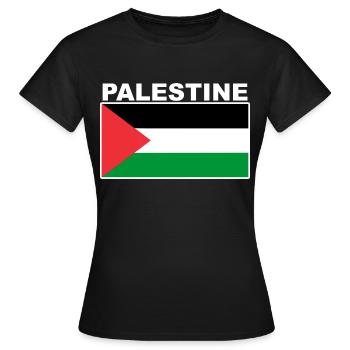 Palästina Palästinensische Flagge T-Shirt - Frauen T-Shirt - Schwarz - Vorne - AI Model Female 172 dark (172cm)