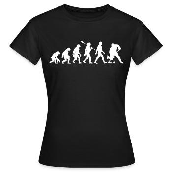 Evolution - Eishockey - Puck - Wintersport - Frauen T-Shirt - Schwarz - Vorne - AI Model Female 172 dark (172cm)