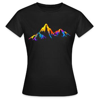 Berg Berge Alpen Geschenk - Frauen T-Shirt - Schwarz - Vorne - AI Model Female 172 dark (172cm)