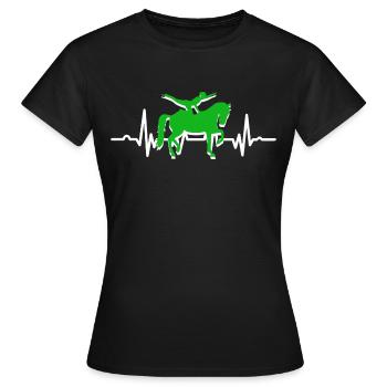 Kunstflug Geschenk Herzschlag - Frauen T-Shirt - Schwarz - Vorne - AI Model Female 172 dark (172cm)