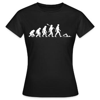 Evolution - Schwimmen - Wassersport - Frauen T-Shirt - Schwarz - Vorne - AI Model Female 172 dark (172cm)