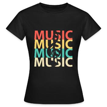 Note de musique musiciens de musique - T-shirt Femme - noir - Devant - AI Model Female 172 dark (172cm)