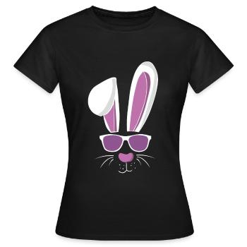 Cool lapin de ski et lapin de Pâques - T-shirt Femme - noir - Devant - AI Model Female 172 dark (172cm)
