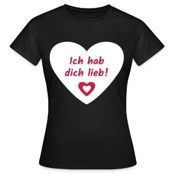 Je t’ai Cœur d’Amour - T-shirt Femme - noir - Devant - AI Model Female 172 dark (172cm)