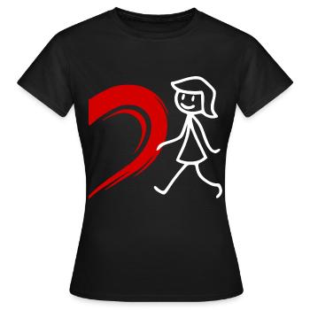 Tee-shirt partenariat partenariat looklook - T-shirt Femme - noir - Devant - AI Model Female 172 dark (172cm)