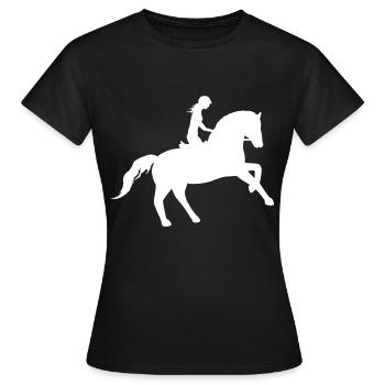 L’élégance équestre - T-shirt Femme - noir - Devant - AI Model Female 172 dark (172cm)