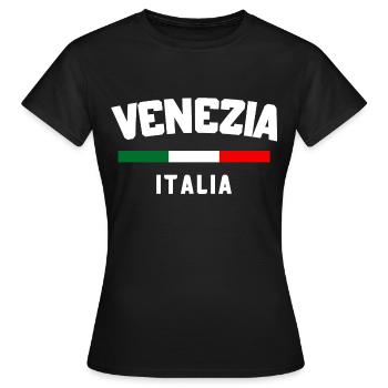 Venezia Italy T Shirt - Venezia Italia Tee - T-shirt Femme - noir - Devant - AI Model Female 172 dark (172cm)