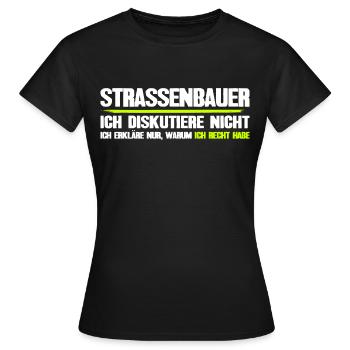 Constructeur de routes drôle disant construction de routes - T-shirt Femme - noir - Devant - AI Model Female 172 dark (172cm)