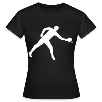 Players playing table tennis in white - Women's T-Shirt - black - Front - AI Model Female 172 dark (172cm)