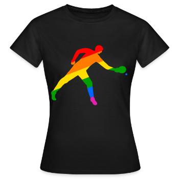Table tennis colorful and dynamic - Women's T-Shirt - black - Front - AI Model Female 172 dark (172cm)