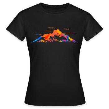 Berg Berge Silhouette - Frauen T-Shirt - Schwarz - Vorne - AI Model Female 172 dark (172cm)