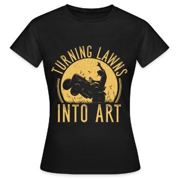 les pelouses en art Tondre la pelouse Drôle de jardinier - T-shirt Femme - noir - Devant - AI Model Female 172 dark (172cm)