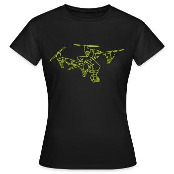 Drone (UAS) - Women's T-Shirt - black - Front - AI Model Female 172 dark (172cm)