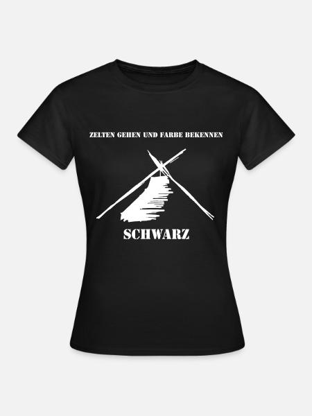 Kohte - ZELTEN GEHEN UND FARBE BEKENNEN SCHWARZ - Frauen T-Shirt - Schwarz