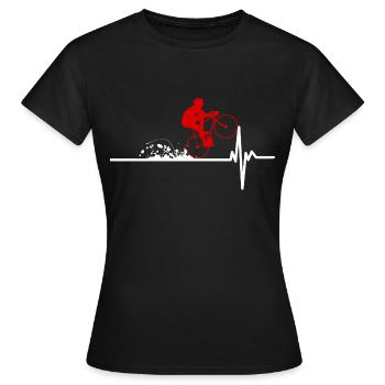 Heartbeat Bike - Gift the Cycling Cycling Bike - Women's T-Shirt - black - Front - AI Model Female 172 dark (172cm)