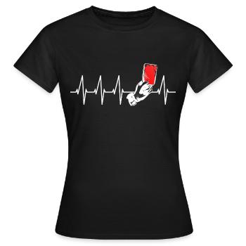 Arbitre Heartbeat Carton Rouge Football - T-shirt Femme - noir - Devant - AI Model Female 172 dark (172cm)