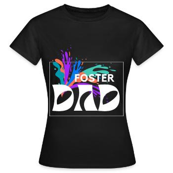 Foster Daddy Bonus Dad Gift for Foster Dad - Women's T-Shirt - black - Front - AI Model Female 172 dark (172cm)