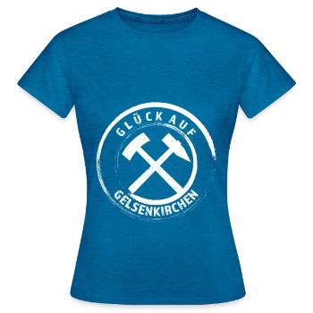 Le bonheur à Gelsenkirchen - T-shirt Femme - bleu saphir antique chiné - Devant - AI Model Female 172 dark (172cm)