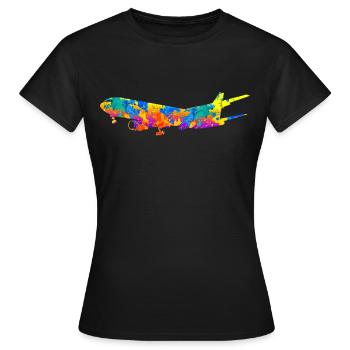 Airplane Airplane Gift - Women's T-Shirt - black - Front - AI Model Female 172 dark (172cm)