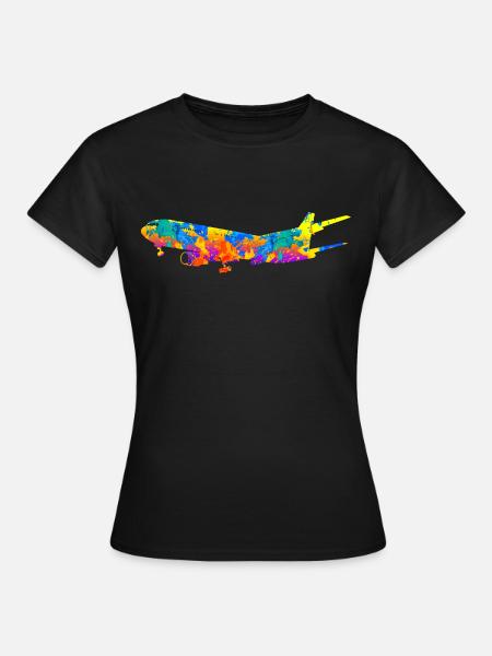 Flugzeug Flugzeuge Geschenk - Frauen T-Shirt - Schwarz