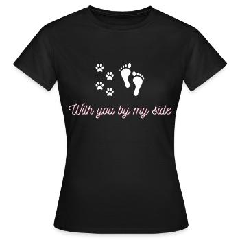 With you by my side - Women's T-Shirt - black - Front - AI Model Female 172 dark (172cm)