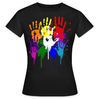 Colorful hands splendor of color gift idea - Women's T-Shirt - black - Front - AI Model Female 172 dark (172cm)