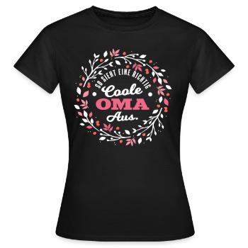 Oma Uroma Großmutter Grandmother Geschenkidee - Frauen T-Shirt - Schwarz - Vorne - AI Model Female 172 dark (172cm)